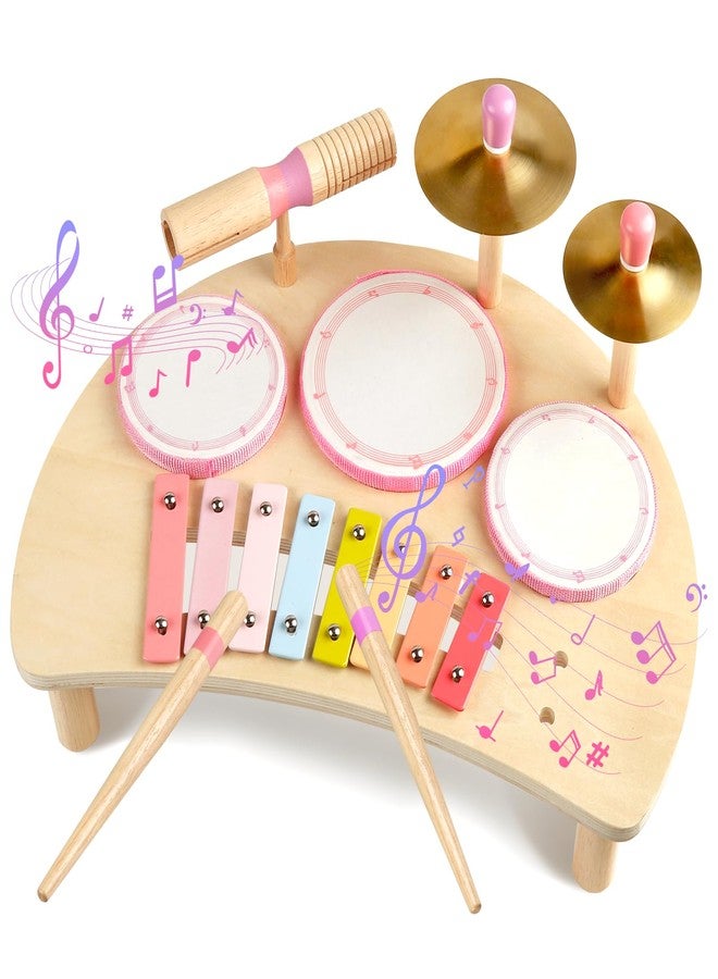 Rmischolar Kids Drum Set Montessori Musical Instruments for Toddlers 1-3, Wooden Baby Drum Kit with Xylophone, Preschool Music Toys for Early Learning, Educational Birthday Gift for Boys Girls 18+ Months - Image 1